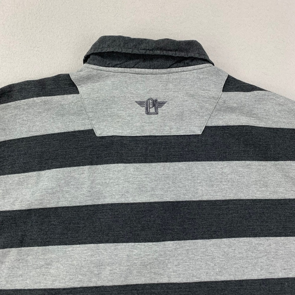 VTG Pure Playaz Rugby Shirt Mens 2XL Prison Stripe Y2K Hip Hop Streetwear Casual - Picture 6 of 12